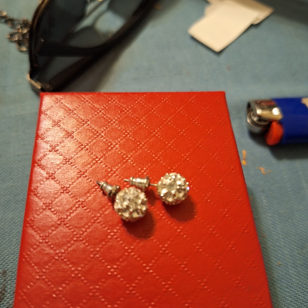 Elegant Silver CZ Stud Earrings